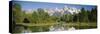 Reflection of a Snowcapped Mountain in Water, Near Schwabachers Landing, Grand Teton National Pa...-null-Stretched Canvas