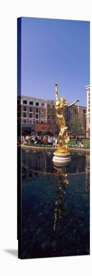 Reflection of a Statue in Water, Americana at Brand, Glendale, Los Angeles County, California, USA-null-Stretched Canvas