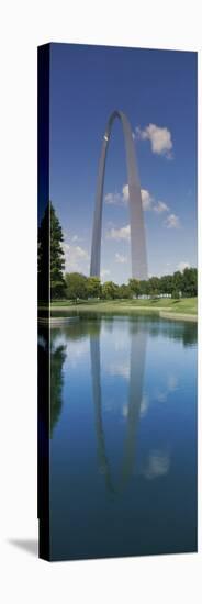 Reflection of an Arch Structure in a River, Gateway Arch, St. Louis, Missouri, USA-null-Stretched Canvas
