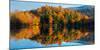 Reflection of autumn trees in a lake, West Bolton, Quebec, Canada-null-Mounted Photographic Print