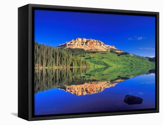 Reflection of Beartooth Butte into Beartooth Lake, Wyoming, USA-Chuck Haney-Framed Stretched Canvas