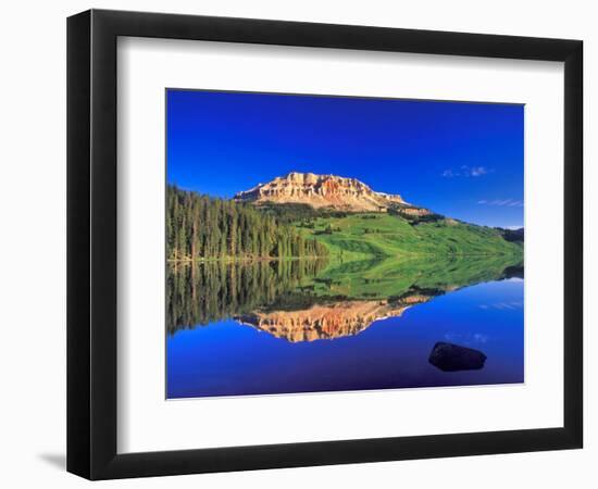 Reflection of Beartooth Butte into Beartooth Lake, Wyoming, USA-Chuck Haney-Framed Photographic Print