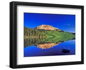 Reflection of Beartooth Butte into Beartooth Lake, Wyoming, USA-Chuck Haney-Framed Photographic Print