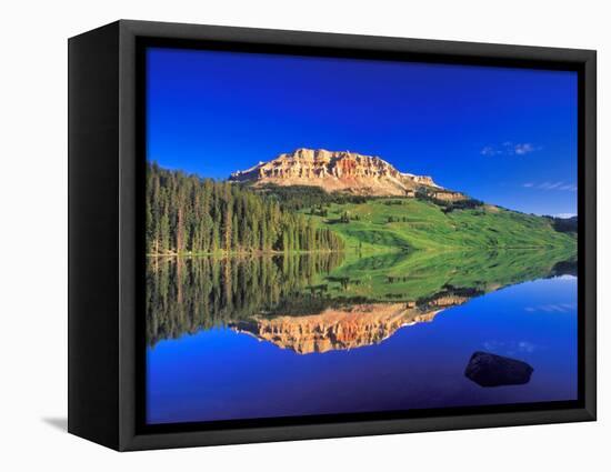 Reflection of Beartooth Butte into Beartooth Lake, Wyoming, USA-Chuck Haney-Framed Stretched Canvas
