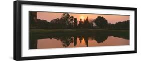 Reflection of Buddha Statue on Water, Sukhothai Historical Park, Sukhothai, Thailand-null-Framed Photographic Print