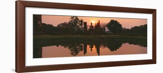 Reflection of Buddha Statue on Water, Sukhothai Historical Park, Sukhothai, Thailand-null-Framed Photographic Print