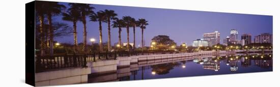 Reflection of Buildings in the Lake, Lake Luceme, Orlando, Florida, USA-null-Stretched Canvas