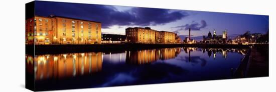 Reflection of Buildings in Water, Albert Dock, Liverpool, Merseyside, England-null-Stretched Canvas