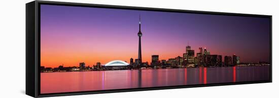 Reflection of Buildings in Water, Cn Tower, Toronto, Ontario, Canada-null-Framed Stretched Canvas