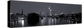 Reflection of Buildings in Water, Main River, Frankfurt, Hesse, Germany-null-Stretched Canvas