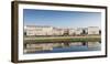 Reflection of buildings on River Arno, Florence, Tuscany, Italy, Europe-Alexandre Rotenberg-Framed Photographic Print