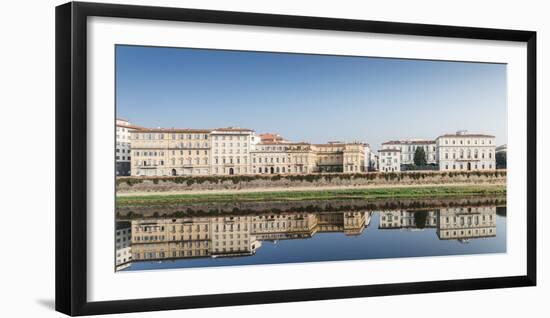 Reflection of buildings on River Arno, Florence, Tuscany, Italy, Europe-Alexandre Rotenberg-Framed Photographic Print