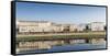 Reflection of buildings on River Arno, Florence, Tuscany, Italy, Europe-Alexandre Rotenberg-Framed Stretched Canvas