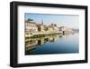 Reflection of buildings on River Arno, Florence, Tuscany, Italy, Europe-Alexandre Rotenberg-Framed Photographic Print