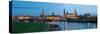 Reflection of Buildings on Water, Dresden Frauenkirche, River Elbe, Dresden, Saxony, Germany-null-Stretched Canvas