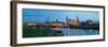 Reflection of Buildings on Water, Dresden Frauenkirche, River Elbe, Dresden, Saxony, Germany-null-Framed Premium Photographic Print