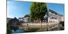 Reflection of buildings on water from Rue des Moulins, Petite France, Strasbourg, Bas-Rhin, Alsa...-null-Mounted Photographic Print