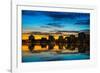 Reflection of buildings on water, Lake Merritt, Oakland, California, USA-null-Framed Photographic Print