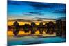 Reflection of buildings on water, Lake Merritt, Oakland, California, USA-null-Mounted Photographic Print