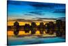Reflection of buildings on water, Lake Merritt, Oakland, California, USA-null-Stretched Canvas
