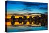 Reflection of buildings on water, Lake Merritt, Oakland, California, USA-null-Stretched Canvas