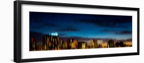 Reflection of buildings on water, Lake Merritt, Oakland, California, USA-null-Framed Photographic Print