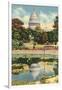 Reflection of Capitol Dome, Botanical Gardens-null-Framed Art Print