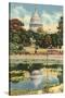 Reflection of Capitol Dome, Botanical Gardens-null-Stretched Canvas
