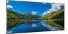 Reflection of clouds and mountain in Crystal Lakes, U.S. Route 550, Colorado, USA-null-Mounted Photographic Print