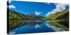 Reflection of clouds and mountain in Crystal Lakes, U.S. Route 550, Colorado, USA-null-Stretched Canvas