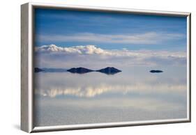 Reflection of clouds on the surface of the salt flat, Salar de Uyuni, Potosi Department, Bolivia.-Keren Su-Framed Photographic Print