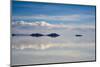 Reflection of clouds on the surface of the salt flat, Salar de Uyuni, Potosi Department, Bolivia.-Keren Su-Mounted Photographic Print
