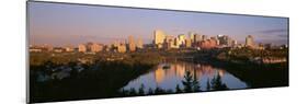 Reflection of Downtown Buildings in Water at Sunrise, North Saskatchewan River, Edmonton-null-Mounted Photographic Print