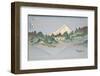 Reflection of Fuji in Lake Misaka in Kai Province, 1831-Katsushika Hokusai-Framed Art Print