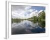 Reflection of Gathering Rain Clouds Above Kwando River During Rainy Season, Namibia, Africa-Paul Souders-Framed Photographic Print