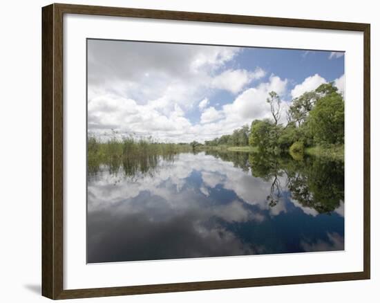 Reflection of Gathering Rain Clouds Above Kwando River During Rainy Season, Namibia, Africa-Paul Souders-Framed Photographic Print