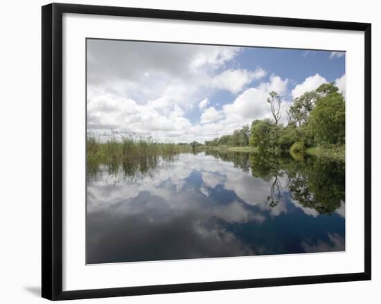 Reflection of Gathering Rain Clouds Above Kwando River During Rainy Season, Namibia, Africa-Paul Souders-Framed Photographic Print