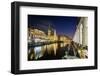 Reflection of Hamburg's Town Hall (Rathaus) and Christmas Market at blue hour, Hamburg, Germany-Matt Parry-Framed Photographic Print