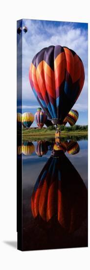 Reflection of Hot Air Balloons in a Lake, Hot Air Balloon Rodeo, Steamboat Springs, Routt County-null-Stretched Canvas