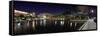 Reflection of lights on water, Puerto Rico Convention Center, Isla Grande, Santurce, San Juan, P...-null-Framed Stretched Canvas