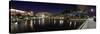 Reflection of lights on water, Puerto Rico Convention Center, Isla Grande, Santurce, San Juan, P...-null-Stretched Canvas