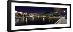 Reflection of lights on water, Puerto Rico Convention Center, Isla Grande, Santurce, San Juan, P...-null-Framed Photographic Print