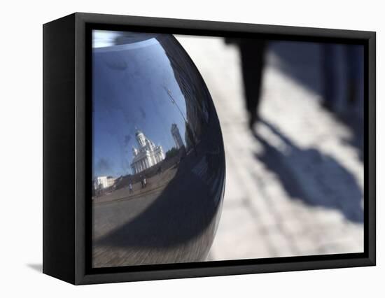 Reflection of Lutheran Cathedral, Senate Square, Helsinki, Finland, Scandinavia, Europe-Dallas & John Heaton-Framed Stretched Canvas