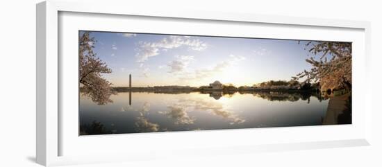 Reflection of Memorials in Water, Jefferson Memorial, Washington Monument, Washington DC, USA-null-Framed Photographic Print