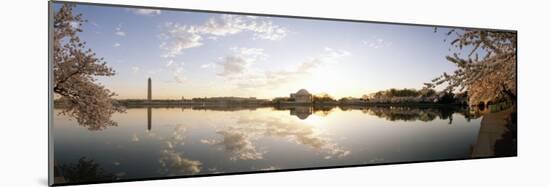 Reflection of Memorials in Water, Jefferson Memorial, Washington Monument, Washington DC, USA-null-Mounted Photographic Print