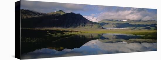 Reflection of Mountain and Cloud in Water, Skaftafell National Park, Iceland-null-Stretched Canvas