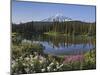 Reflection of Mountain and Trees in Lake, Mt Rainier National Park, Washington State, USA-null-Mounted Photographic Print