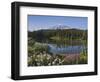 Reflection of Mountain and Trees in Lake, Mt Rainier National Park, Washington State, USA-null-Framed Photographic Print