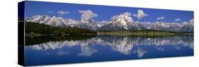 Reflection of Mountain in Water, Mt. Moran, Grand Teton National Park, Wyoming, USA-null-Stretched Canvas