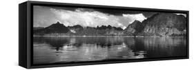 Reflection of Mountain on Water, Chiaw Lan Lake, Kao Sok National Park, Surat Thani Province-null-Framed Stretched Canvas